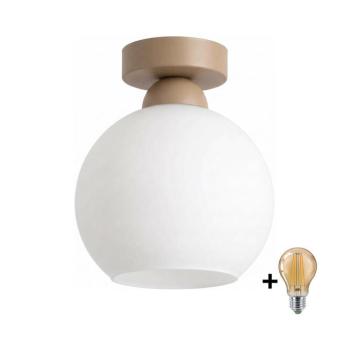 BRILAGI - LED mennyezeti lámpa RETRO GLASS 1xE27/60W/230V átm. 15 cm bézs/fehér BG3994+NSTK7432 kép