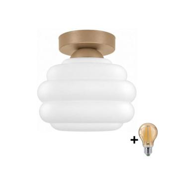 BRILAGI - LED mennyezeti lámpa RETRO GLASS 1xE27/60W/230V átm. 20 cm bézs/fehér BG3994+NSTK7639 kép