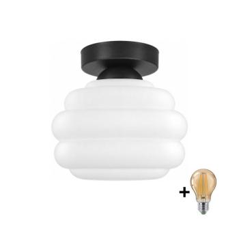 BRILAGI - LED mennyezeti lámpa RETRO GLASS 1xE27/60W/230V átm. 20 cm fekete/fehér BG3988+NSTK7639 kép
