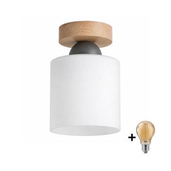 BRILAGI - LED mennyezeti lámpa RETRO GLASS 1xE27/60W/230V Ø 10 cm tölgy/fehér BG3985+NSTK7006 kép