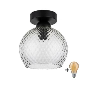 BRILAGI - LED mennyezeti lámpatest R GLASS 1xE27/60W/230V átm. 18 cm fekete/füstszürke BG3988+NSTK7466 kép