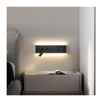 BRILAGI-LED NOCTIS irányítható fali spotlámpa USB-porttal LED/3W/230V+LED/9W fekete BRI299 kép