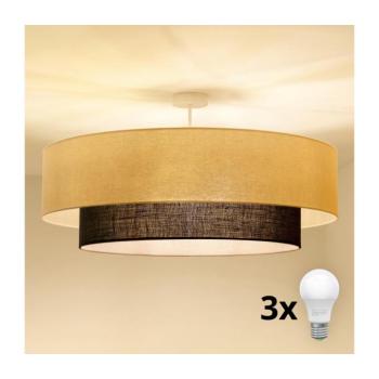 BRILAGI - LED ráépített csillár BOHO stílus 3xE27/15W/230V átm. 80 cm krémszínű/barna 8590828028024 kép