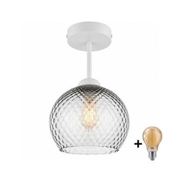 BRILAGI - LED ráépített csillár R GLASS 1xE27/60W/230V Ø 18 cm fehér/füstszürke BG3992+NSTK7466 kép