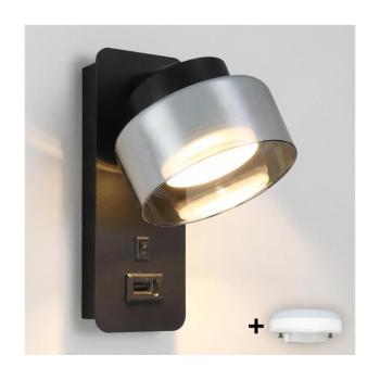 BRILAGI-LED RGB dimmelhető lámpa USB-vel AURA LUX 1xGX53/14W/230V Wi-Fi Tuya fekete/füstszínű BG3457+IM1489 kép