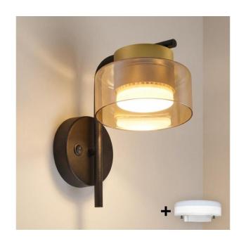 BRILAGI-LED RGB-s dimmelhető fali lámpa AURA LUX 1xGX53/14W/230V Wi-Fi Tuya fekete/arany BG3456+IM1489 kép