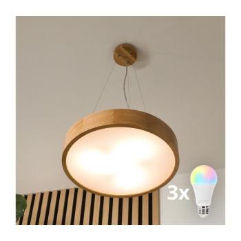 BRILAGI - LED RGBW dimmelhető csillár CARVALHO 3xE27/12W/230V Wi‑Fi, tölgy, átm. 47,5 cm BG0739+3xAI0819 kép