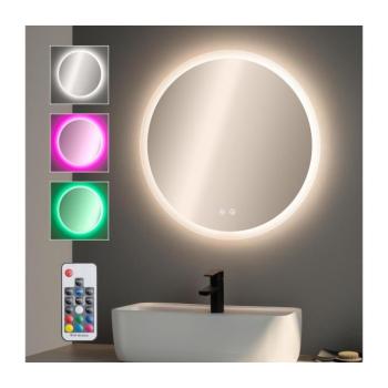BRILAGI-LED RGBW dimmelhető, fűtött tükör háttérvilágítással CLARA PRO 19W/230V átmérő 60 cm IP44 + távirányító FG-GM1108-19W-RGB2 kép