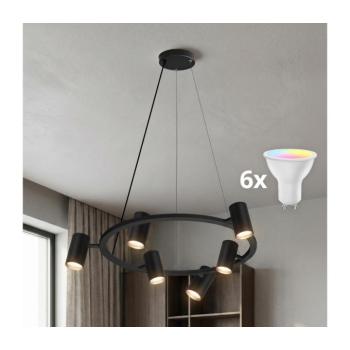 BRILAGI - LED RGBW dimmelhető kábelre függesztett csillár SELE 6xGU10/6,5W/230V fekete BG5278+AI2323 kép