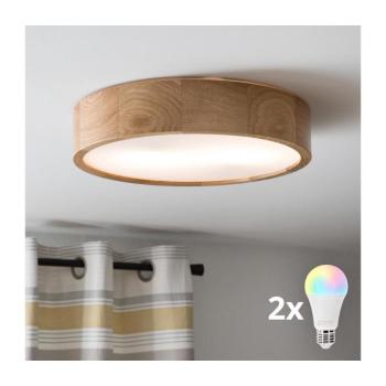 BRILAGI - LED RGBW dimmelhető mennyezeti lámpa CARVALHO 2xE27/12W/230V tölgy átm. 37,5 BG0737+2xAI0819