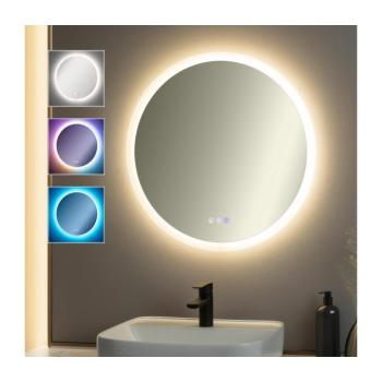 BRILAGI-LED RGBW dimmelhető, páramentesítő fűtéssel, beépített LED háttérvilágítással rendelkező tükör CLARA PRO LED/18W/230V Ø 60 cm IP44 FG-GM1108-19W-RGB1 kép