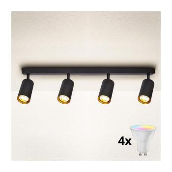 BRILAGI - LED RGBW dimmelhető spotlámpa SELE 4xGU10/4,8W/230V fekete/arany BG0632+4xAI2382 kép