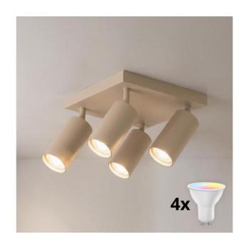 BRILAGI - LED RGBW dimmelhető spotlámpa SELE SQUARE 4xGU10/6,5W/230V bézs BG5267+4xAI0589 kép