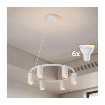 BRILAGI - LED RGBW, fényerőszabályozható kábelen függő csillár SELE 6xGU10/6,5W/230V fehér BG5281+AI2323 kép