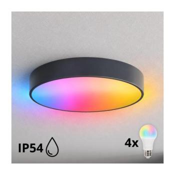 BRILAGI - LED RGBW fürdőszobai mennyezeti lámpa CLARE 4xE27/12W/230V átm. 50 cm antracit IP54 BG5224+4xAI0579 kép