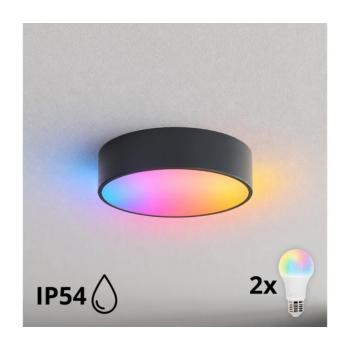 BRILAGI - LED RGBW Fürdőszobai mennyezeti lámpatest CLARE 2×E27/12W/230V Ø 30 cm antracit IP54 BG5220+2xAI0579 kép