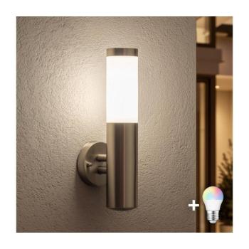 BRILAGI -LED RGBW kültéri fali lámpa ELIA 1xE27/6,5W/230V 2700-6500K IP44 króm BG5745+AI0818 kép
