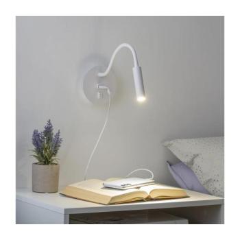 BRILAGI - LED Rugalmas fali lámpa USB porttal MAYA LED/3W/230V fehér BRI102 kép