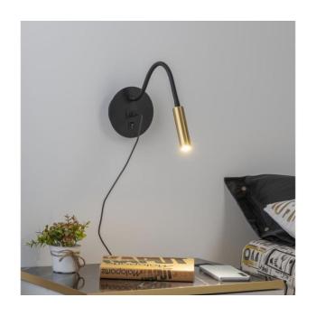 BRILAGI -LED Rugalmas fali lámpa USB porttal MAYA LED/3W/230V fekete/arany BRI103 kép