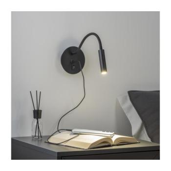 BRILAGI - LED Rugalmas fali lámpa USB porttal MAYA LED/3W/230V fekete BRI101 kép