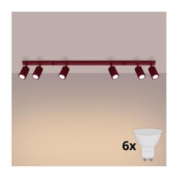 BRILAGI - LED spotlámpa CRESTO 6xGU10/10W/230V bordó BR.1925 kép