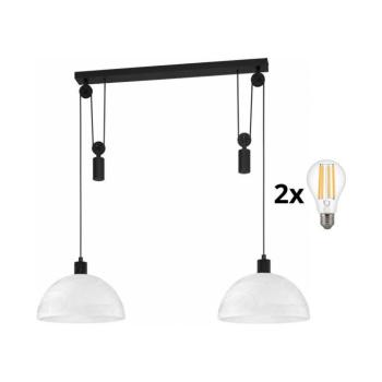 BRILAGI - LED zsinóros csillár RETRO GLASS 2xE27/40W/230V fekete/fehér EG43438A+2xNSLA49427 kép