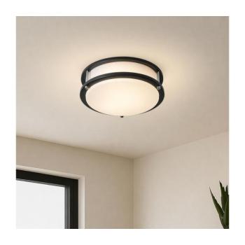 BRILAGI - Mennyezeti lámpatest ELARO 2xE27/40W/230V, átmérő 26 cm, fekete BRI871 kép
