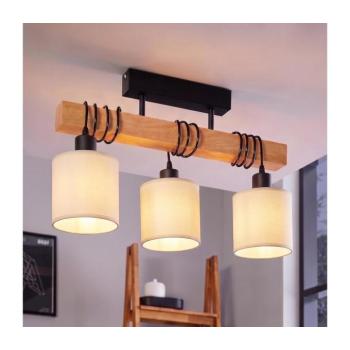 BRILAGI - NUBILA felületre szerelhető mennyezeti csillár 3xE27/60W/230V fenyő/krémszínű 1xEG780168+3xBG1585 kép