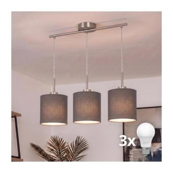 BRILAGI - NUBILA LED csillár kábeles függesztékkel 3xE27/60W/230V antracit EG32521+3xBG1574 kép