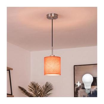 BRILAGI - NUBILA LED csillár zsinóron 1xE27/60W/230V átm. 14 cm fekete/narancssárga EG32517+BG2453 kép