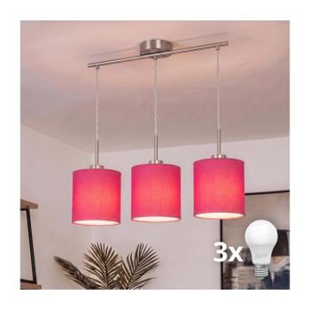 BRILAGI - NUBILA LED csillár zsinóron 3xE27/60W/230V rózsaszín EG32521+3xBG1577 kép