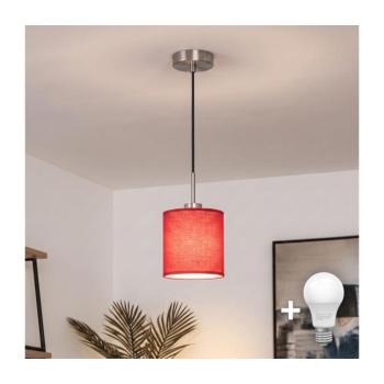 BRILAGI - NUBILA LED függeszték zsinóron 1xE27/60W/230V, Ø 14 cm, fekete/piros EG32517+BG1578 kép
