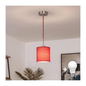 BRILAGI - NUBILA LED függőlámpa kábelen 1xE27/60W/230V átmérő 14 cm piros EG32516+BG1578 kép