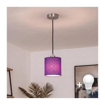 BRILAGI - NUBILA LED függőlámpa zsinóron, 1xE27/60W/230V, átmérő 14 cm, fekete/lila EG32517+BG1580 kép