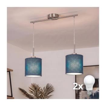 BRILAGI - NUBILA LED függőlámpa zsinóron 2xE27/60W/230V sötétkék EG32519+2xBG1575 kép
