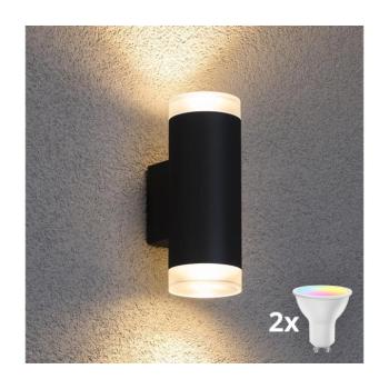 BRILAGI - RGBW LED kültéri fali lámpa MATERA 2xGU10/4,8W/230V fekete IP54 BG0690+2xAI2382 kép