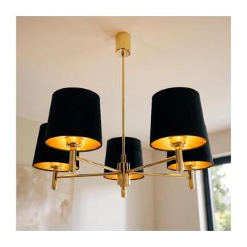 BRILAGI - Rúdon függő csillár MONTE 5xE27/60W/230V fekete/arany 8590828053361 kép