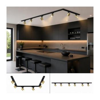 BRILAGI - Sínrendszeres spotlámpa HUSKY 6xGU10/10W/230V fekete/arany BG2554 kép