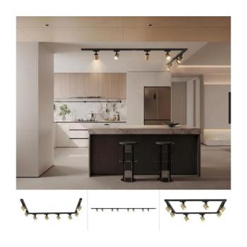 BRILAGI - Sínrendszeres spotlámpa HUSKY 8xGU10/10W/230V fekete/arany BG2557 kép