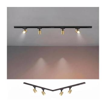 BRILAGI - Spotlámpa sínes rendszerhez HUSKY 4xGU10/10W/230V fekete/arany BG2551 kép