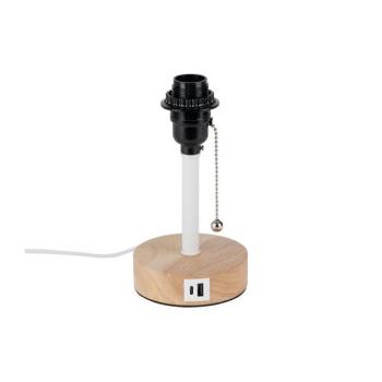 BRILAGI - TABLON asztali lámpa USB-porttal 1xE27/25W/230V tölgy/fehér BRI597 kép