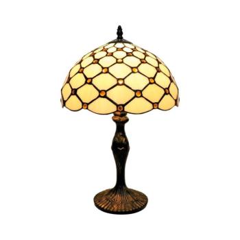 BRILAGI - Tiffany ólomüveg asztali lámpa IVORY SMOOTH 1xE27/60W/230V BRT-26413B kép