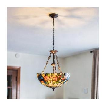 BRILAGI - Tiffany ólomüveg csillár, láncon, JUNGLE, 3xE27/60W/230V, átmérő 50 cm BRP-12003B kép