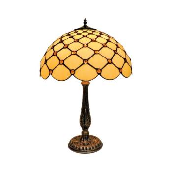 BRILAGI - Tiffany vitrázs asztali lámpa IVORY SMOOTH 2xE27/60W/230V BRT-26413C kép