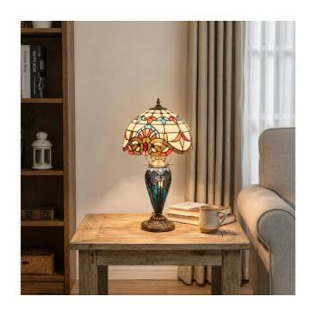 BRILAGI - Tiffany vitrázs asztali lámpa MIRABELLA 1xE27/60W/230V + 1xE14/40W BRT-12028F kép
