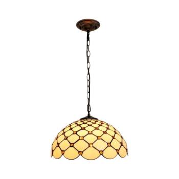 BRILAGI - Tiffany vitrázs csillár láncon IVORY SMOOTH 1xE27/60W/230V Ø 40 cm BRP-26413A kép