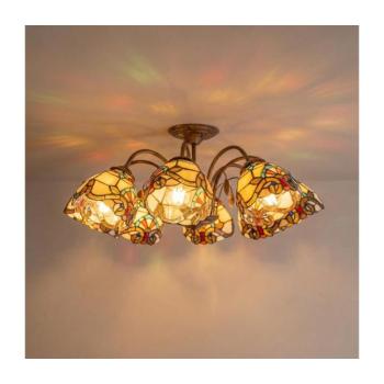 BRILAGI - Tiffany vitrázs felületre szerelhető csillár MIRABELLA 8xE27/60W/230V átm. 68 cm BRD-12028/8xE27 kép