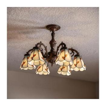 BRILAGI - Tiffany vitrázs felületre szerelt csillár FOLIA 6xE27/60W/230V átmérő 60 cm BRD-B015