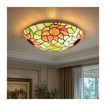 BRILAGI - Tiffany vitrázs mennyezeti lámpa SUNFLOWER 2xE27/60W/230V átm. 40 cm BRC-8004 kép