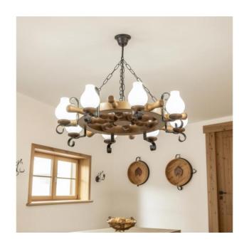 BRILAGI - TIMONA láncos csillár, 8xE14/40W/230V, átmérő 70 cm, bükk/dió EX-01001 kép